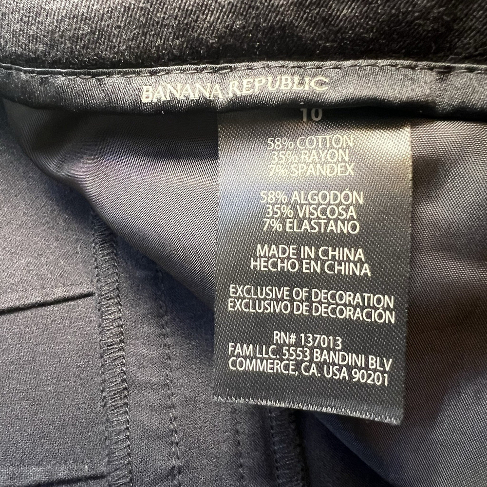 Banana Republic Womens Slim Straight Chino Pants Black Size 10 Slash Pocket - Picture 11 of 11